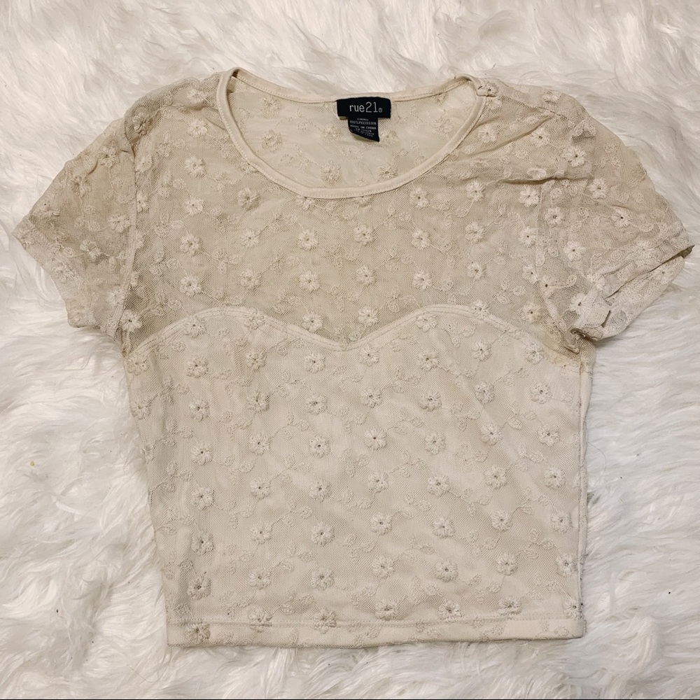 Rue 21 Small Floral Cropped Top